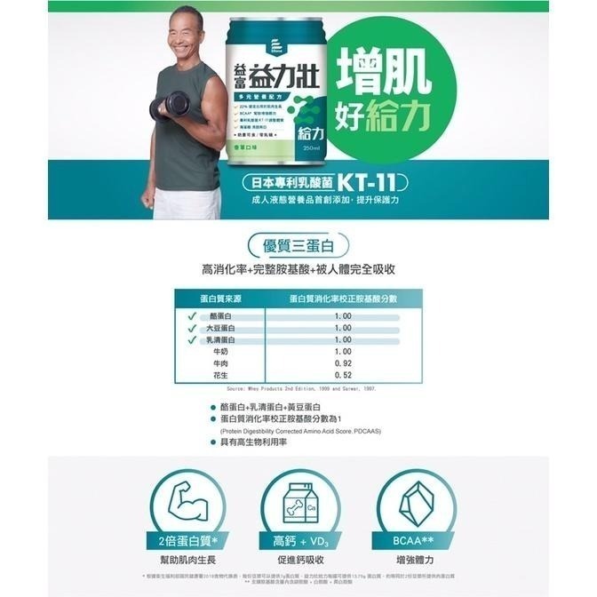 益富 益力壯 給力(原味無糖/香草口味)、美力(紅豆低糖口味)多元營養配方 24罐/箱-細節圖2