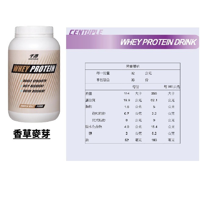 新萬仁 千沛 乳清蛋白營養飲品 1135g/罐 🌿香草麥芽口味 🍫可可口味-細節圖2
