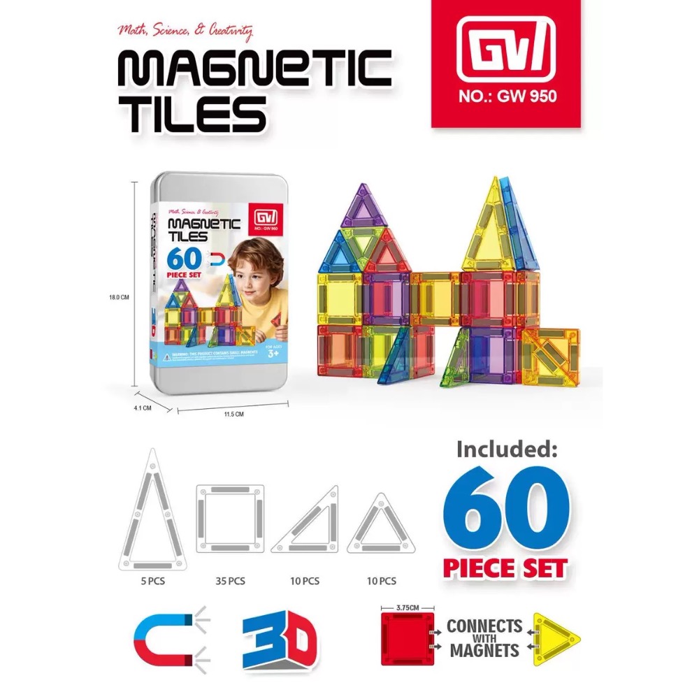 3.75cm 60片迷你磁力片 糖果色透明磁力片 磁性積木 磁鐵積木 親子互動玩具 幼兒園教具 旅遊便攜玩具-細節圖2