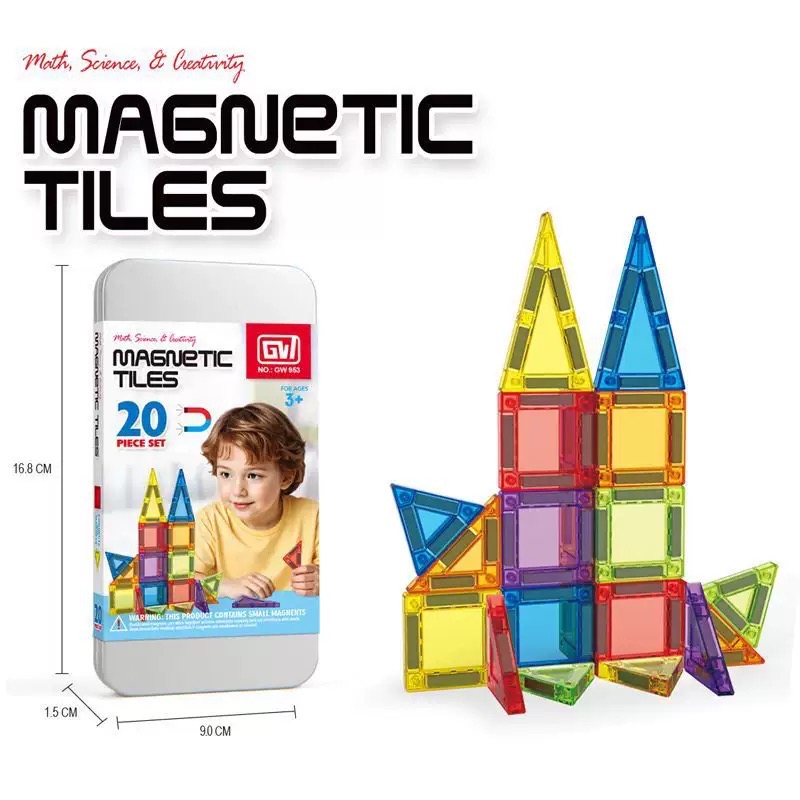 3.75cm 60片迷你磁力片 糖果色透明磁力片 磁性積木 磁鐵積木 親子互動玩具 幼兒園教具 旅遊便攜玩具-細節圖3