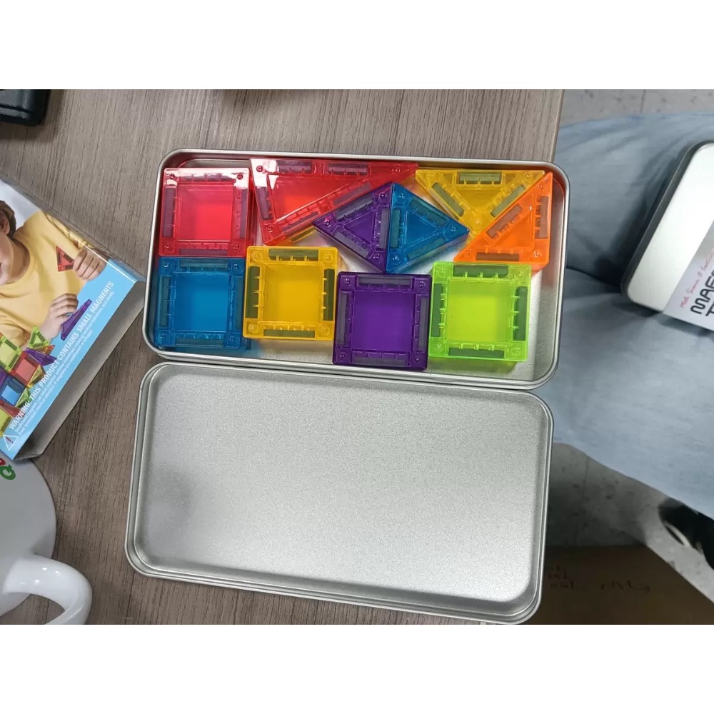 3.75cm 60片迷你磁力片 糖果色透明磁力片 磁性積木 磁鐵積木 親子互動玩具 幼兒園教具 旅遊便攜玩具-細節圖4