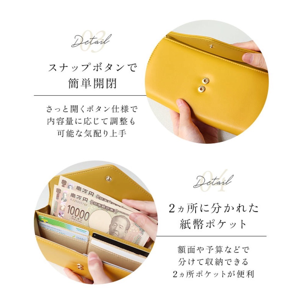 [正品 日本進口] Legato Largo 雙層口金珠扣 復古 長夾 錢包 皮夾F 3353-細節圖5