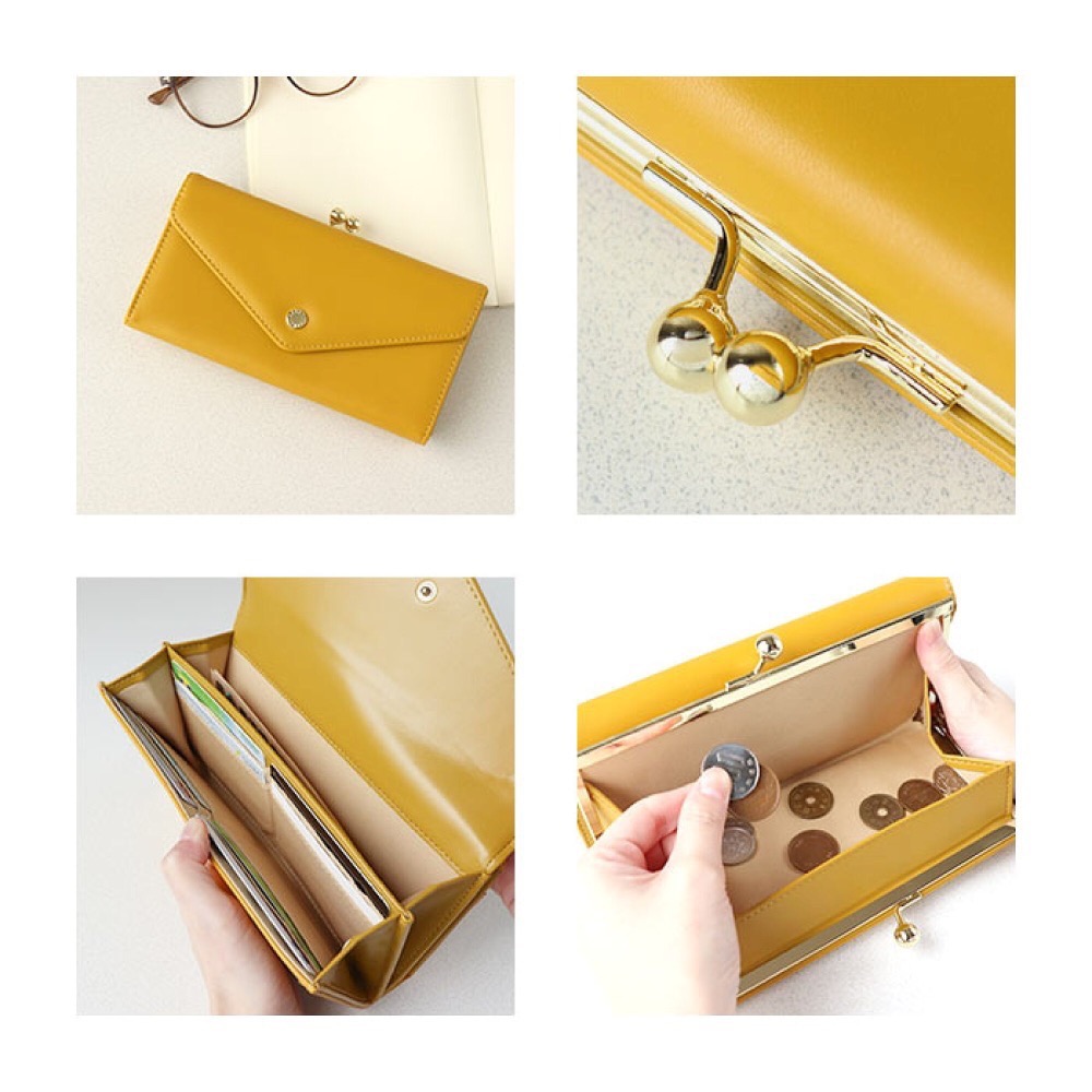 [正品 日本進口] Legato Largo 雙層口金珠扣 復古 長夾 錢包 皮夾F 3353-細節圖8