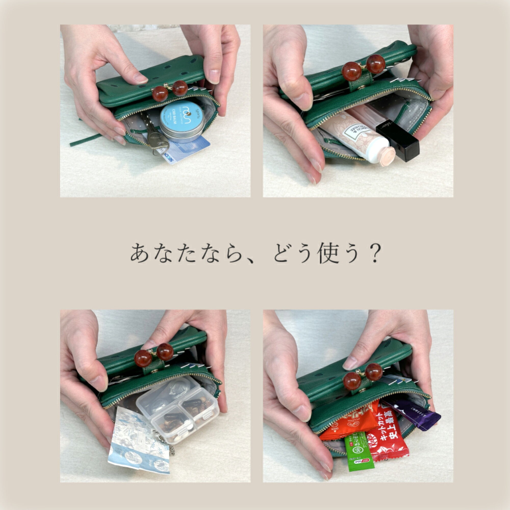 正品 日本進口  Perche 復古風 山羊皮 短夾 03560/651-細節圖4