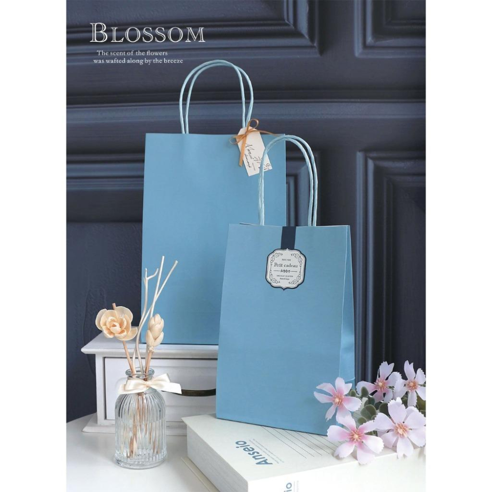 同學家 | 手提紙袋〔4K〕寧靜藍【20入】3-23106126-細節圖2