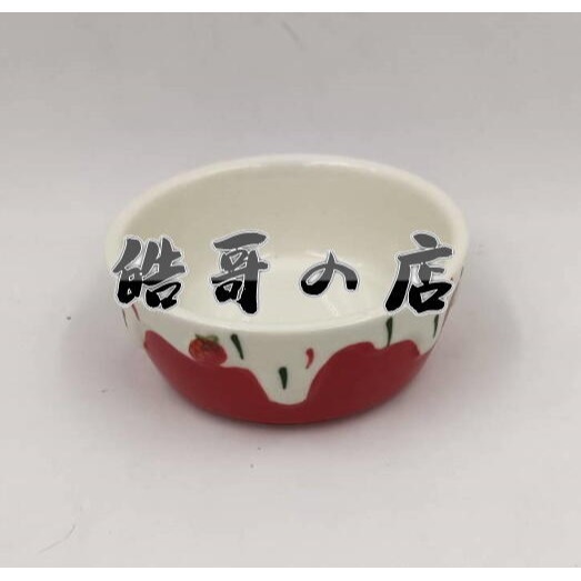 ►OS平價屋 倉鼠草莓造型陶瓷加重飼料盆黃金鼠/銀狐/老公公/一線鼠/三線鼠/楓葉/布丁/紫倉/通心粉/睡鼠/沙鼠-規格圖1