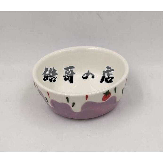 ►OS平價屋 倉鼠草莓造型陶瓷加重飼料盆黃金鼠/銀狐/老公公/一線鼠/三線鼠/楓葉/布丁/紫倉/通心粉/睡鼠/沙鼠-規格圖1