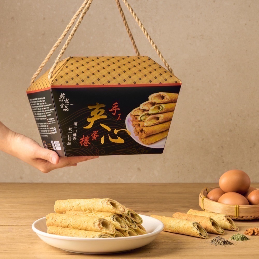 【蔡技食品】夾心手工蛋捲祈願禮盒-細節圖4