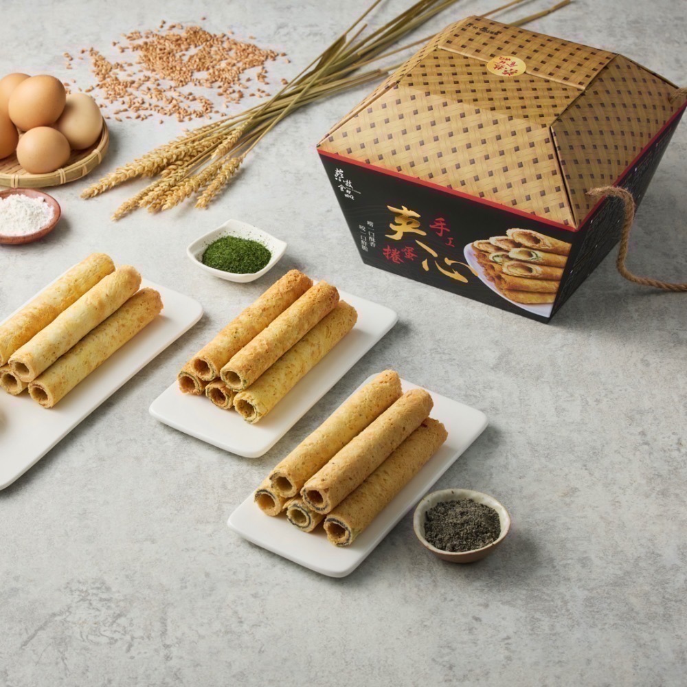 【蔡技食品】夾心手工蛋捲祈願禮盒-細節圖2