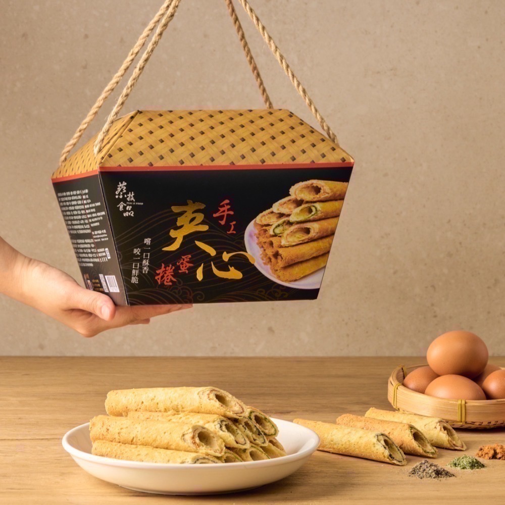 【蔡技食品】夾心手工蛋捲祈願禮盒-細節圖4