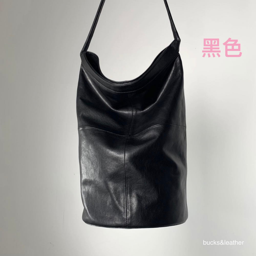 【預購】正韓 bucks leather ✈️韓國空運✈️ 復古風水桶包大容量單肩包 202306包-細節圖2