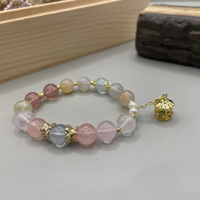 「真摯」水晶彈性線手鍊.海藍寶.摩根石.瑪瑙.紅水晶.設計款文創｜元元圓滾滾-細節圖2