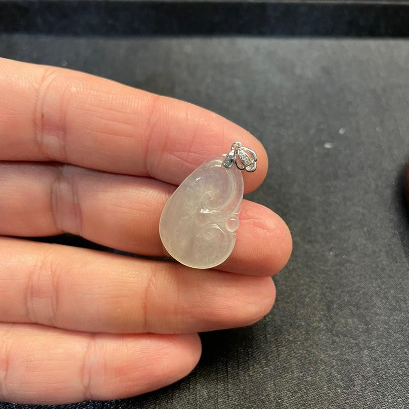 送禮首選.天然翡翠「起光如意墜」18K金鑽石頭.母親節送禮.收藏皆宜｜超值優惠.瀚玉珠寶 緬甸玉-細節圖2