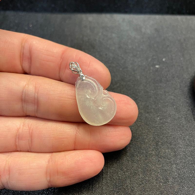 送禮首選.天然翡翠「起光如意墜」18K金鑽石頭.母親節送禮.收藏皆宜｜超值優惠.瀚玉珠寶 緬甸玉-細節圖3