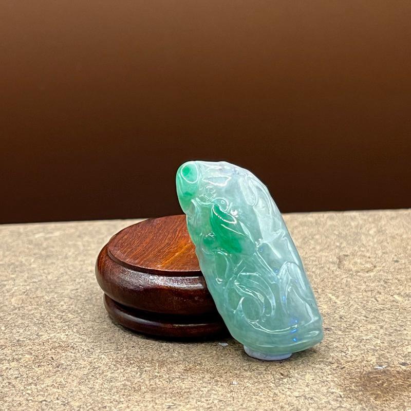 瀚玉珠寶.天然A貨緬甸玉翡翠.辣綠竹節竹子.節節高升.種好搶眼綠色.超值收藏品｜緬甸玉-細節圖4