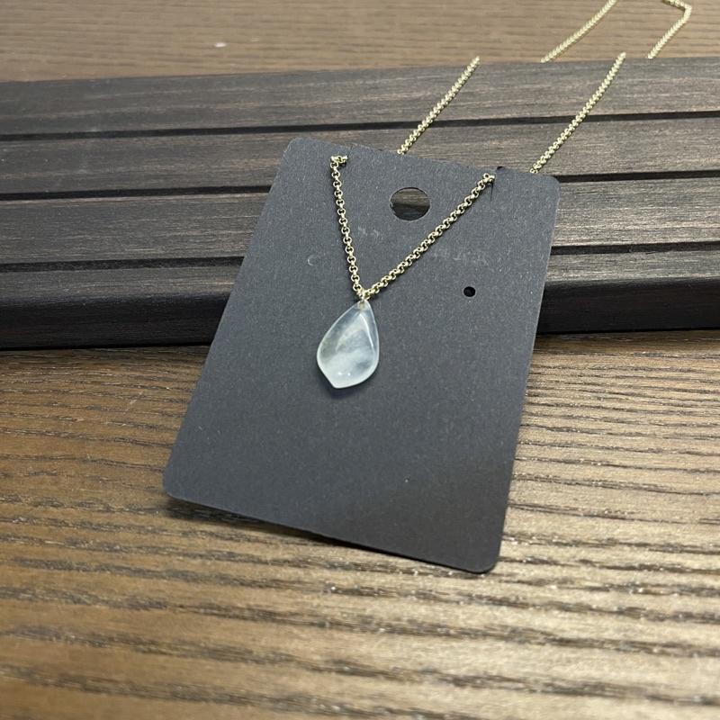 「瀚玉珠寶」天然緬甸玉高冰隨形墜飾，14k注金翡翠項鍊-細節圖3