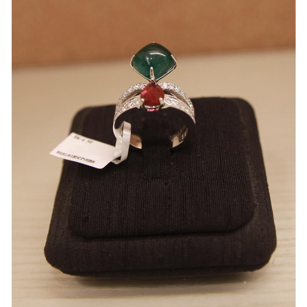 天然祖母綠搭配紅寶鑽石戒指💎💍 國際圍#12 祖母綠：4.92ct-細節圖3