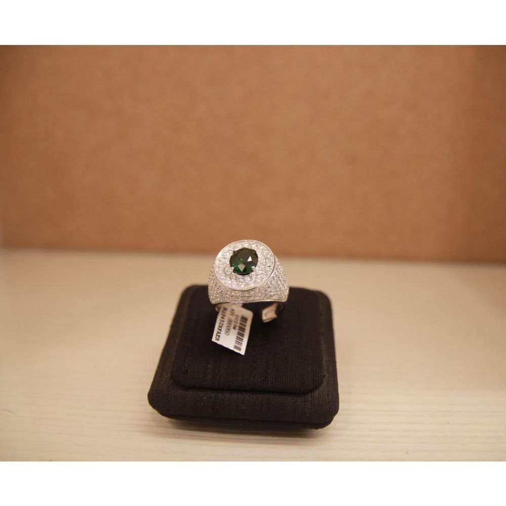 天然沙佛萊豪華滿鑽戒💎💍 國際圍#18 沙佛萊石：4.21ct-細節圖4