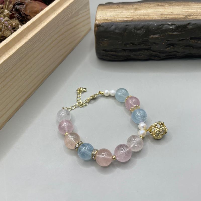 「純純」水晶彈性線手鍊.海藍寶.摩根石.瑪瑙.設計款文創｜元元圓滾滾-細節圖2