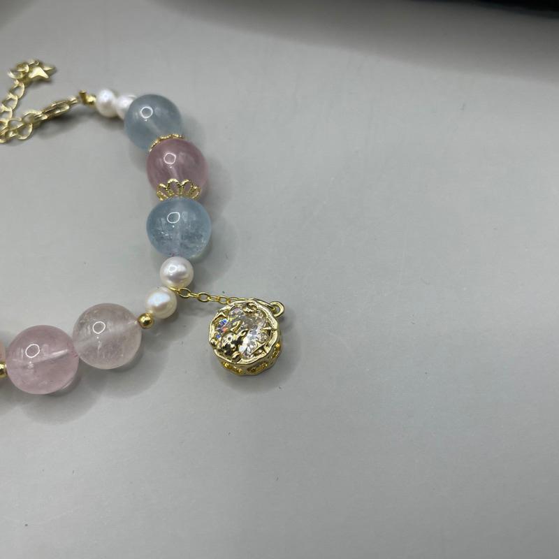 「純純」水晶彈性線手鍊.海藍寶.摩根石.瑪瑙.設計款文創｜元元圓滾滾-細節圖4