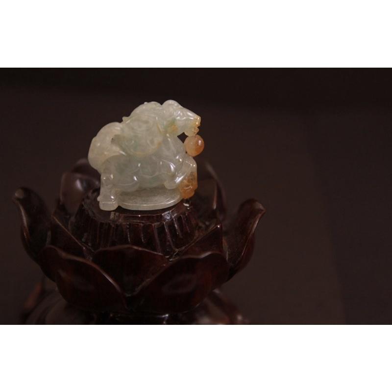 冰種帶黃翡翠-馬到成功，馬上有錢！天然緬甸玉十二生肖-馬-細節圖2