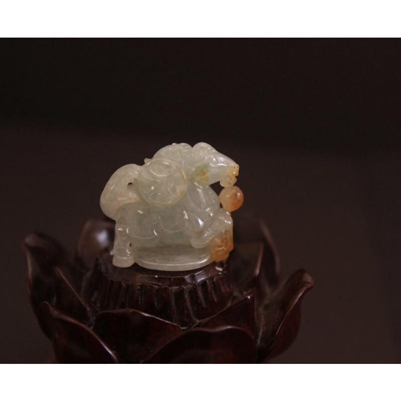 冰種帶黃翡翠-馬到成功，馬上有錢！天然緬甸玉十二生肖-馬-細節圖4