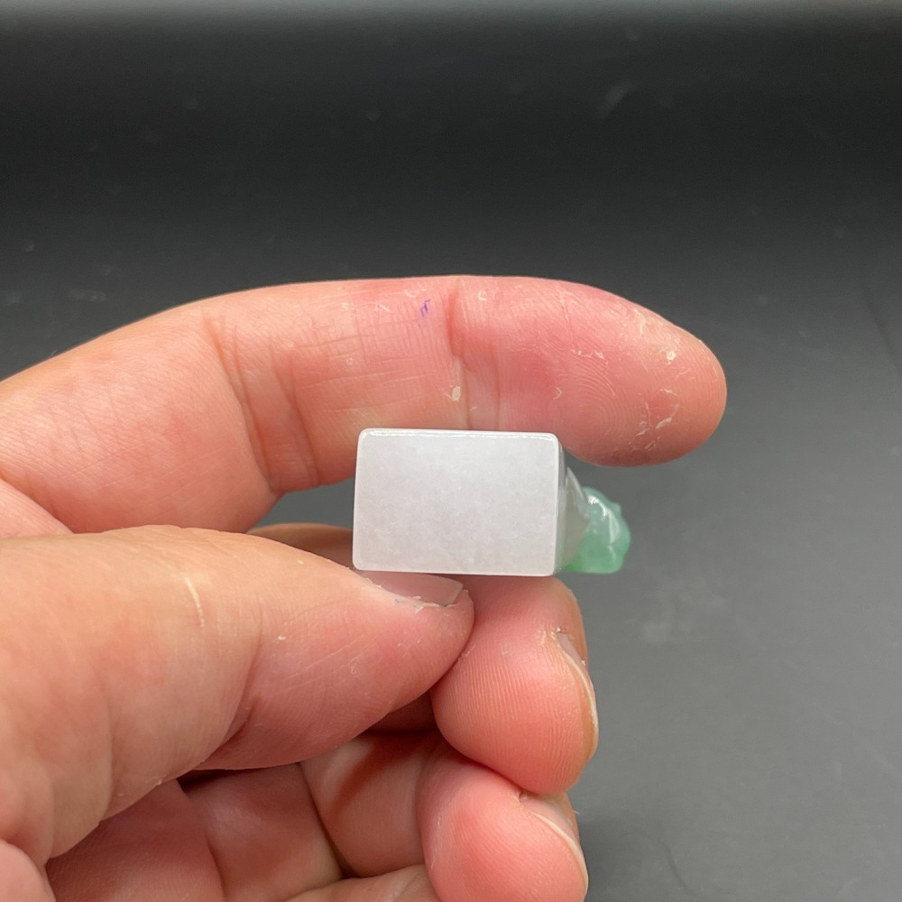 『瀚玉珠寶』白底青貔貅印章,翡翠印章.招財避邪.緬甸玉印章 玉印 .鈕印｜翡翠印章專門-細節圖5