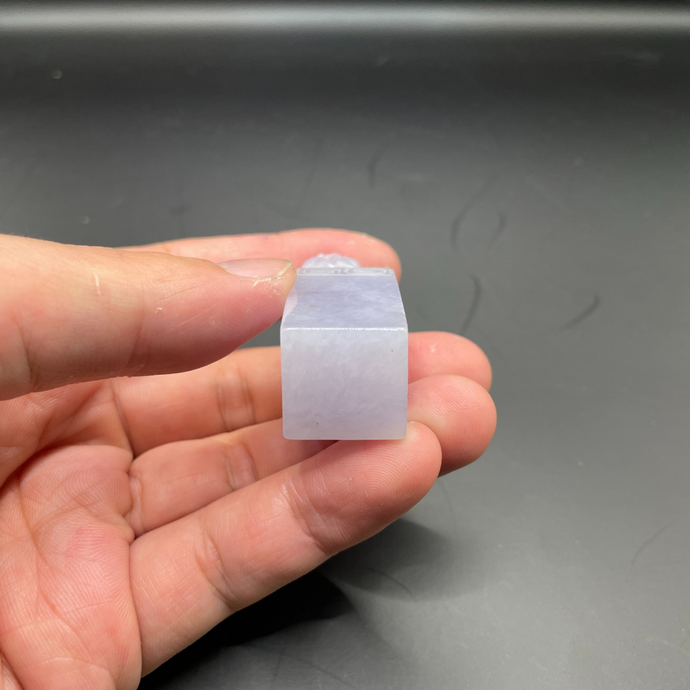 『瀚玉珠寶』紫羅蘭翡翠印章.貔貅印章.緬甸玉印章.方章.鈕印.天然A貨翡翠.冰糯種紫羅蘭灑金印章.翡翠印章專賣-細節圖5