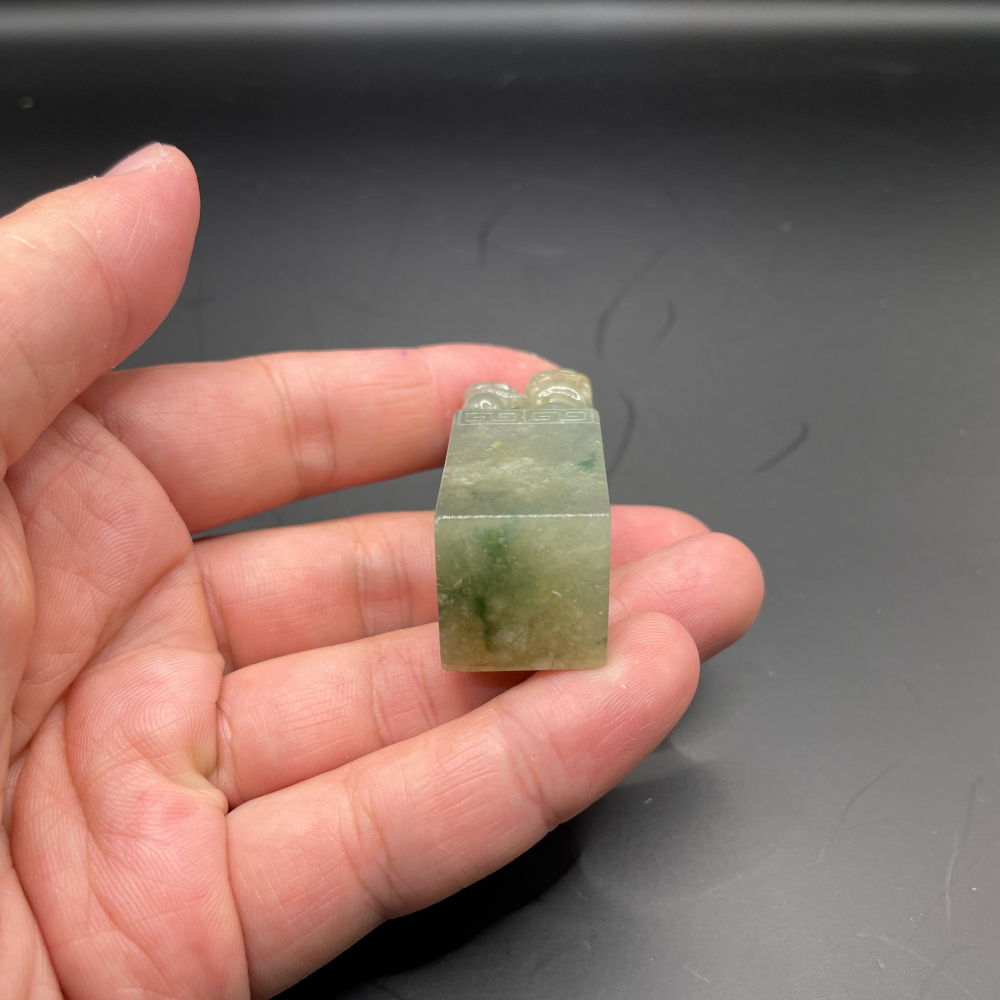 『瀚玉珠寶』冰黃飄花翡翠印章.貔貅印章.招財避邪保平安.緬甸玉印章.方印.鈕印.天然緬甸玉.翡翠印章專賣-細節圖5