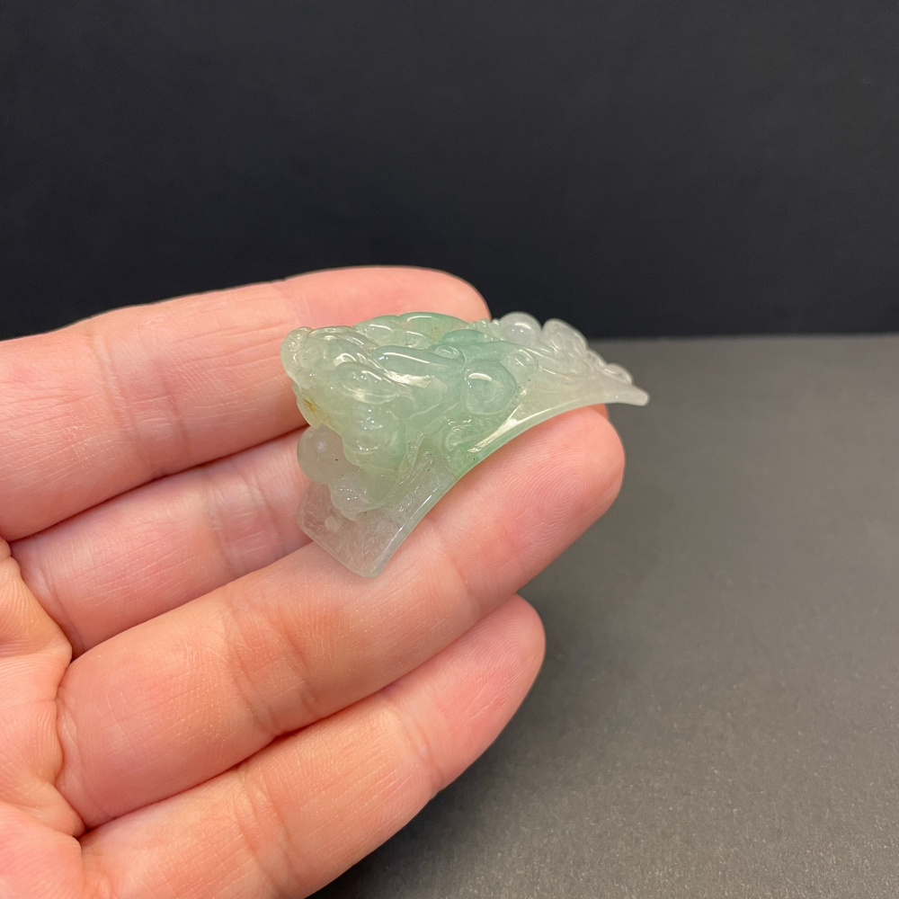 瀚玉珠寶 天然翡翠 冰種飄綠貔貅玉牌  緬甸玉A貨-細節圖5