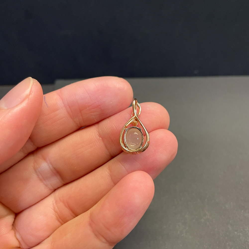 瀚玉珠寶 天然翡翠 冰種蛋面翡翠墜子 925純銀 玫瑰金色 天然A貨翡翠緬甸玉-細節圖5