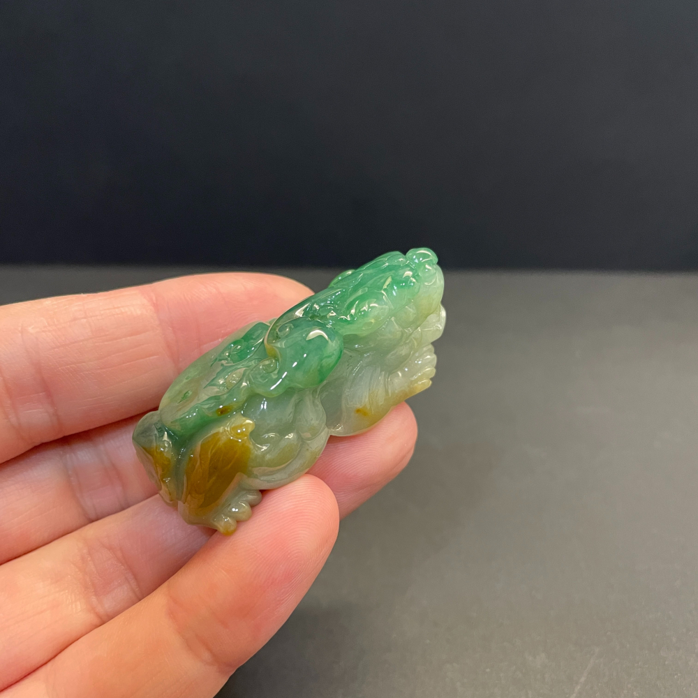 瀚玉珠寶 老三彩貔貅翡翠 三彩翡翠 貔貅 招財避邪 天然緬甸玉A貨-細節圖4