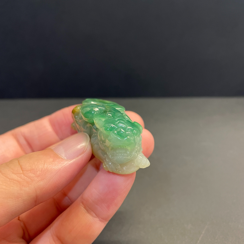 瀚玉珠寶 老三彩貔貅翡翠 三彩翡翠 貔貅 招財避邪 天然緬甸玉A貨-細節圖5