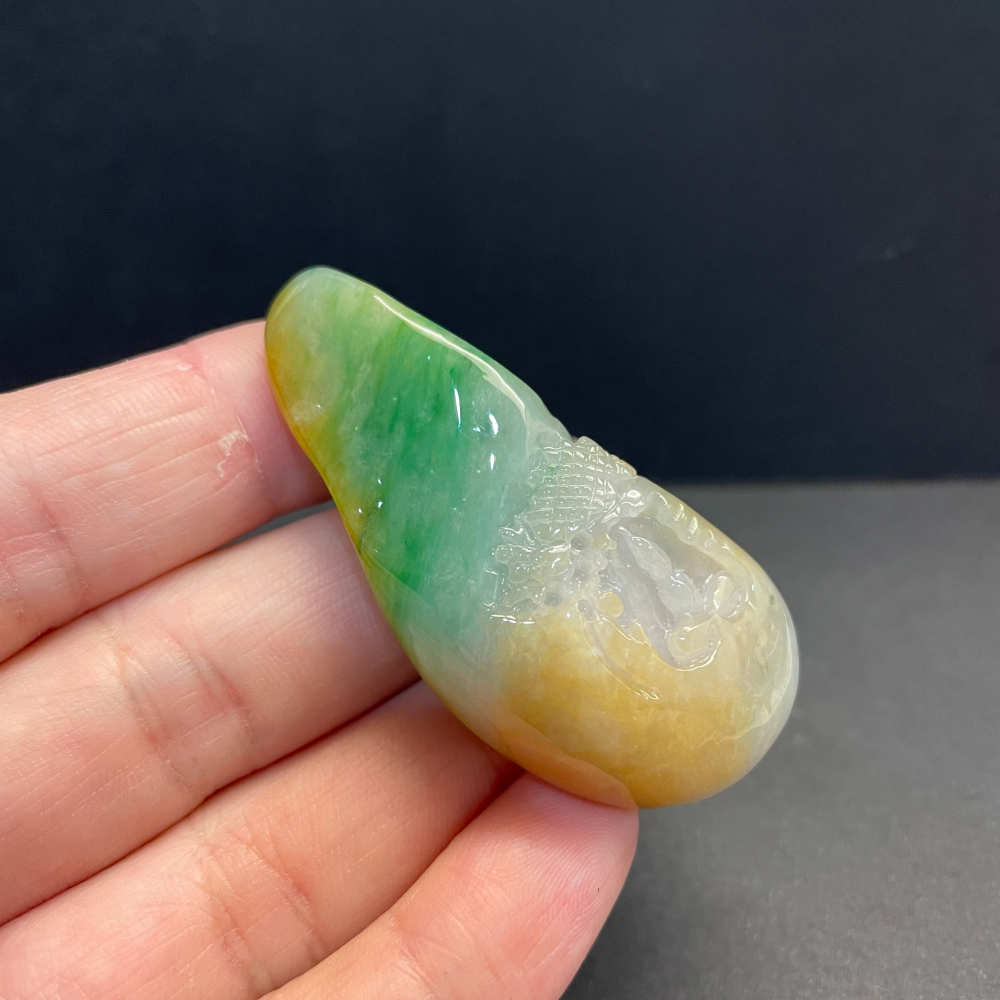 瀚玉珠寶 天然A貨翡翠 三彩翡翠悟道 山水 老三彩 天然緬甸玉 正宗老三彩-細節圖4