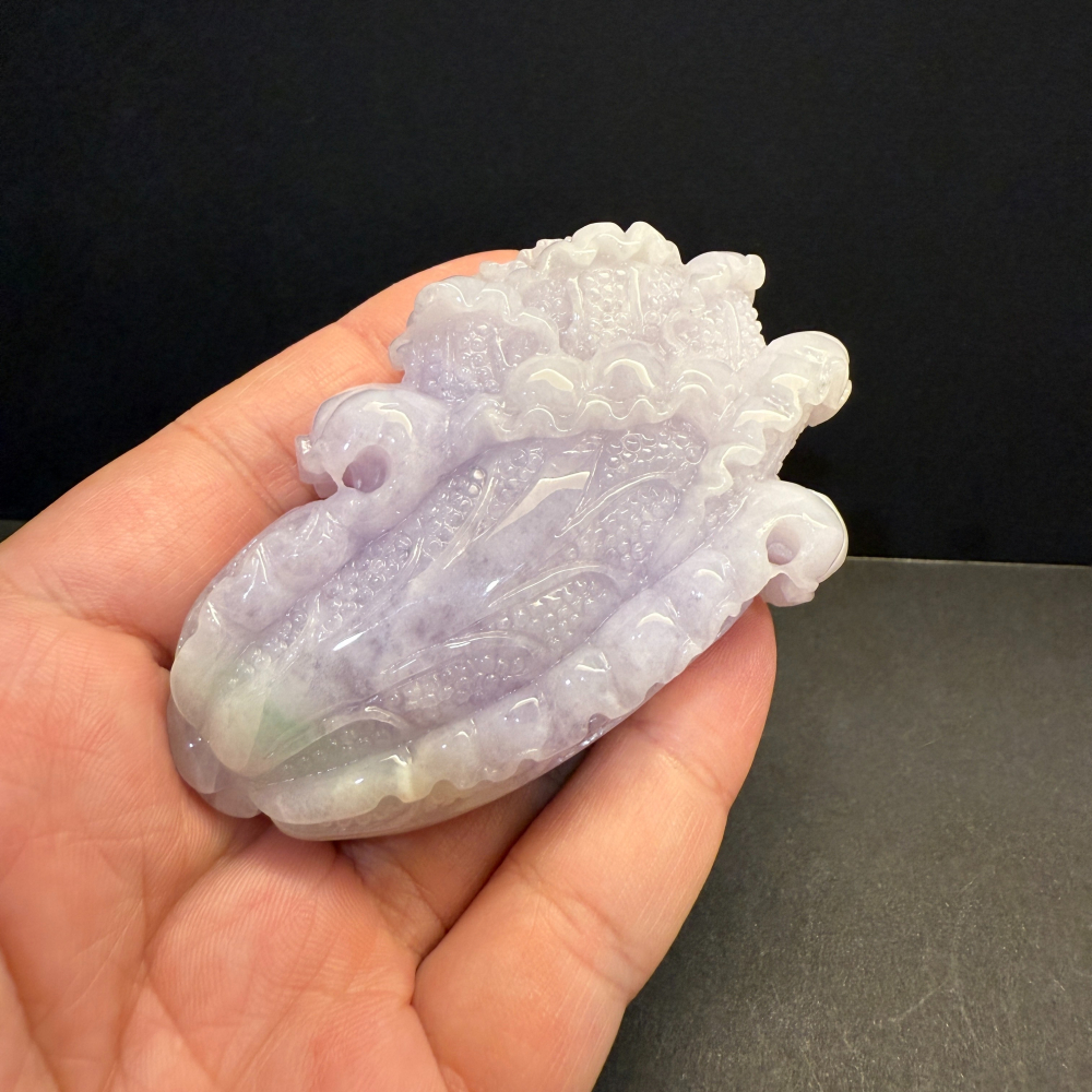 瀚玉珠寶 天然翡翠 紫羅蘭白菜擺件 百財 發財 翡翠白菜翡翠 天然緬甸玉A貨-細節圖8