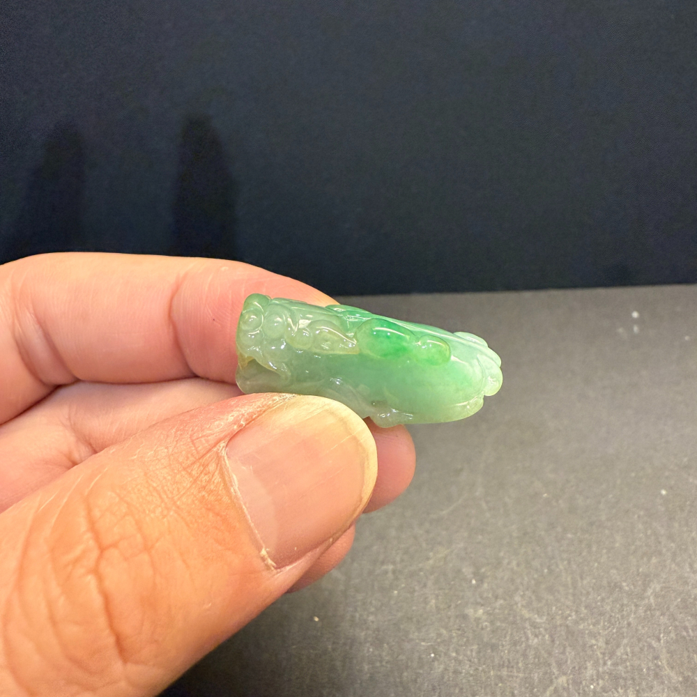 瀚玉珠寶 天然翡翠 芙蓉種綠貔貅 種好色鮮 招財避邪 天然緬甸玉貔貅 小精品-細節圖3