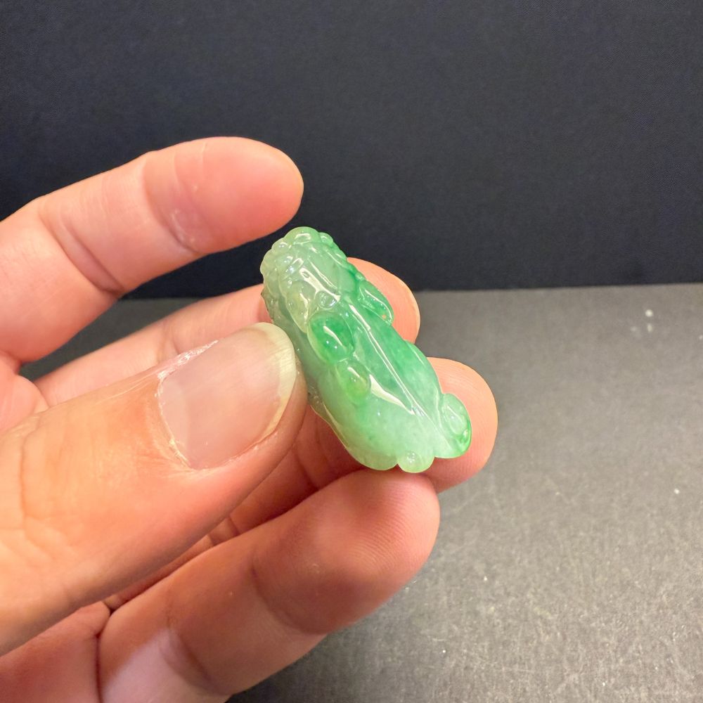 瀚玉珠寶 天然翡翠 芙蓉種綠貔貅 種好色鮮 招財避邪 天然緬甸玉貔貅 小精品-細節圖4