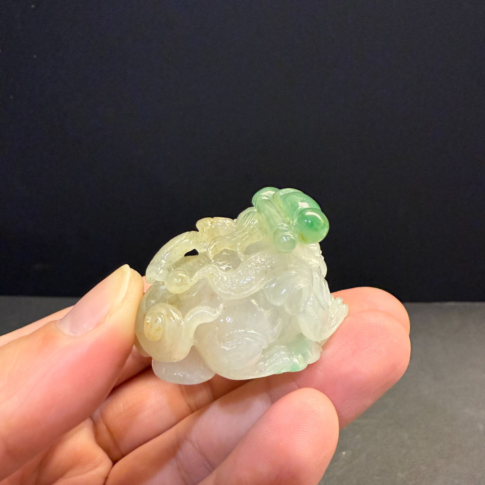 瀚玉珠寶 天然三彩翡翠 冰三彩貔貅擺件 冰種起光綠色搶眼 招財避邪 天然A貨緬甸玉 台北現貨-細節圖7