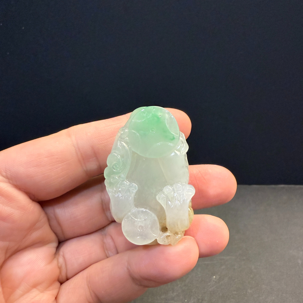 瀚玉珠寶 天然三彩翡翠 冰三彩貔貅擺件 冰種起光綠色搶眼 招財避邪 天然A貨緬甸玉 台北現貨-細節圖8