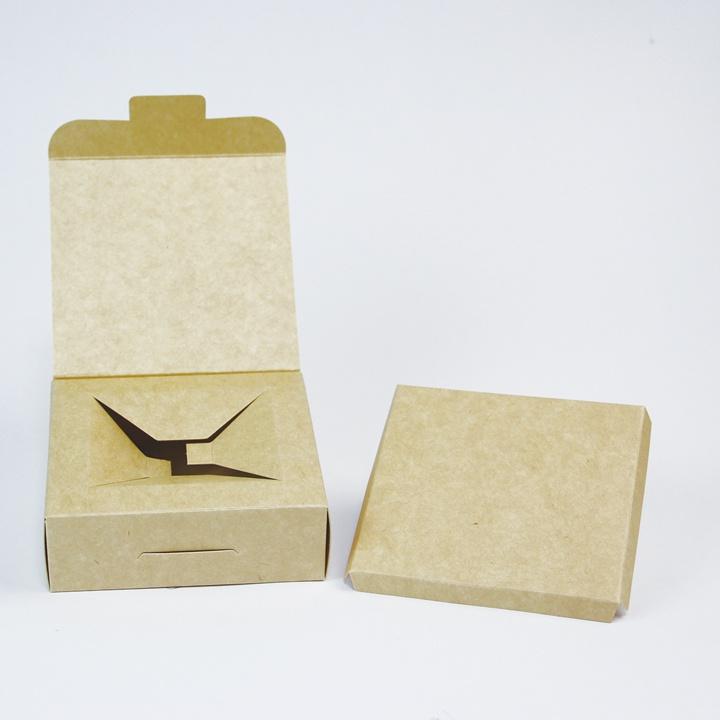 《創藝包裝》掀蓋盒 凹型插卡 無印牛皮 B3-02(附內襯)【10入/包】-細節圖2