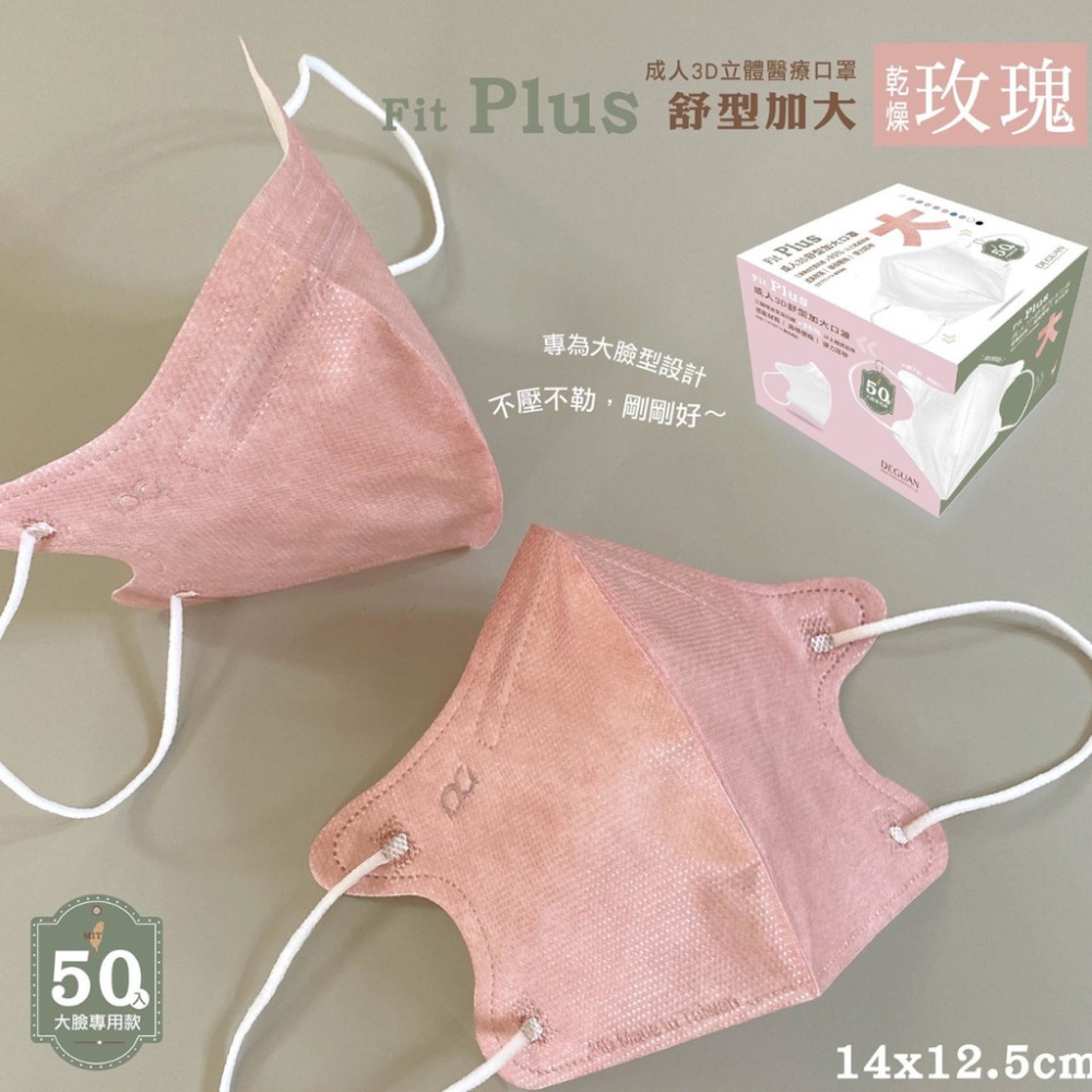 【德冠 零觸感3D立體口罩 成人/兒童】 20片 超柔不勒耳 無壓條設計 透氣親膚 服貼舒適 醫療口罩 輕薄超透氣-規格圖7