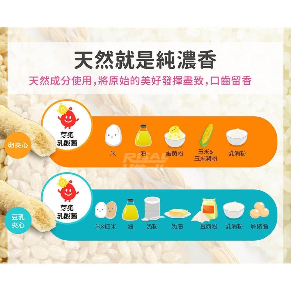 【小兒利撒爾 啾米乳酸菌夾心米果】8捲/盒 益生菌 米餅 米菓 米棒 磨牙 寶寶米餅 豆乳 卵 葡萄 日本孢子型乳酸菌-細節圖4