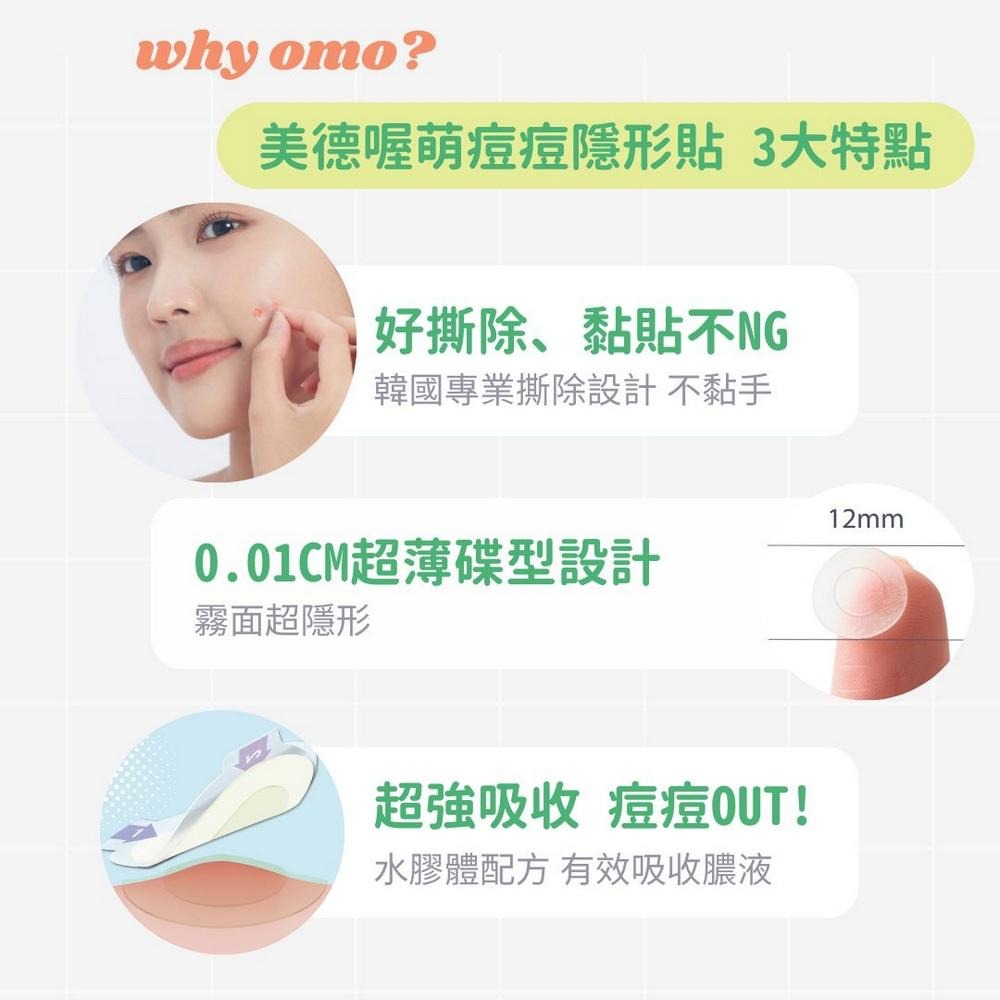 【美德MEDTECS 喔萌痘痘隱形貼修護款】現貨OMO 痘貼 痘痘貼 0.01cm超隱形 韓國製造 黑頭粉刺 控油 遮瑕-細節圖5