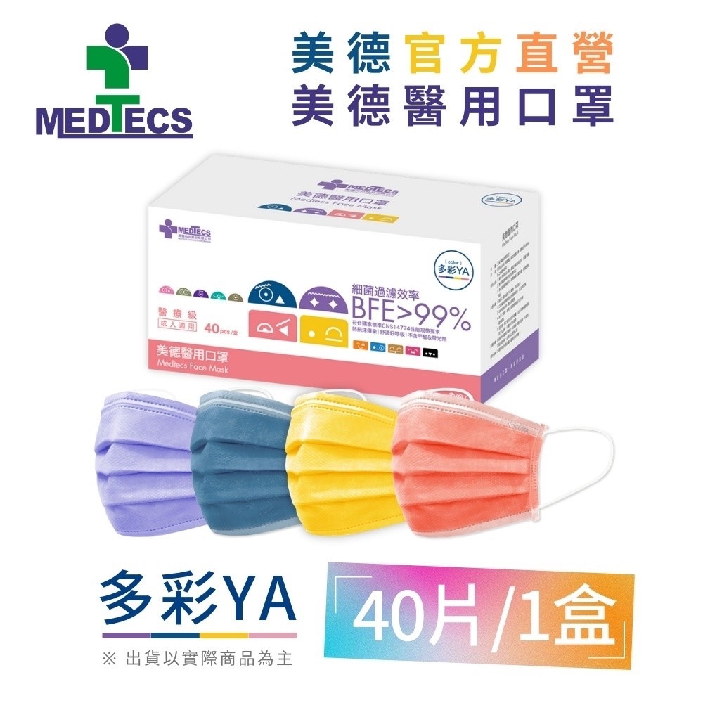 【美德MEDTECS 成人/大童醫用彩色防護口罩】 50片/盒 單入 多色可選 成人醫用口罩 醫療口罩 小臉神器 小臉款-規格圖9