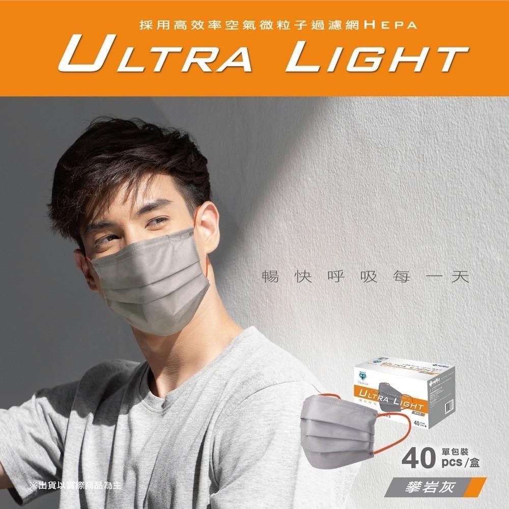 【美德MEDTECS 美德成人醫用口罩 HEPA機能型】 40片/盒單片包 平面口罩 機能運動口罩 醫用口罩 各色口罩-細節圖4