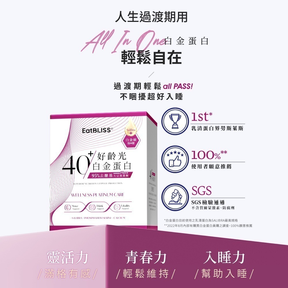 【EatBLISS 益比喜 】好齡光白金蛋白 好齡光白金蛋白大豆異黃酮plus 10包/盒-細節圖3