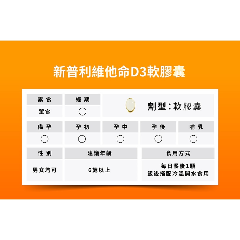 【新普利】 維他命D軟膠囊 維他命D 60顆/盒-細節圖10