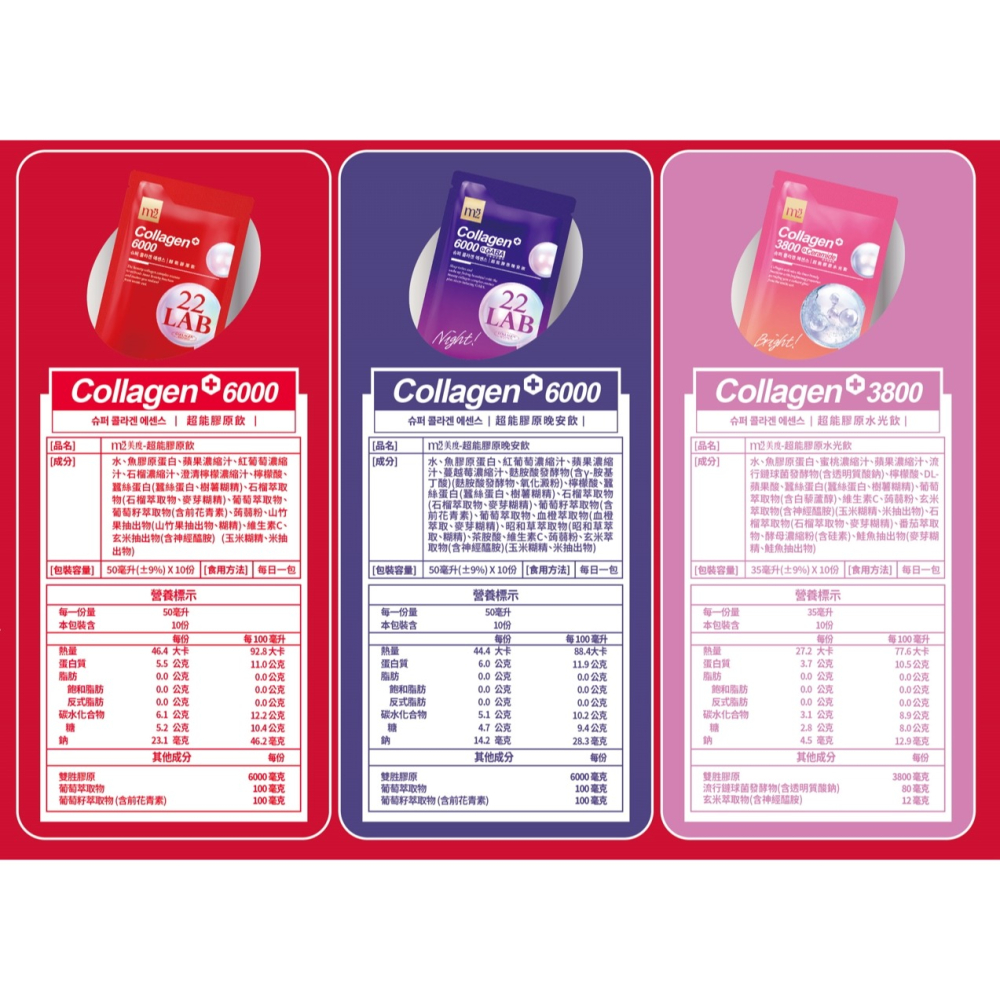 【m2美度】超能膠原御守禮盒(30入/盒) -膠原飲10包+晚安飲10包+水光飲10包-細節圖3