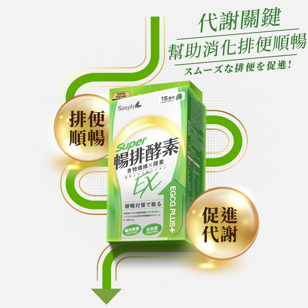 【Simply 新普利】 順暢代謝排酵素錠EX (30錠)-細節圖4
