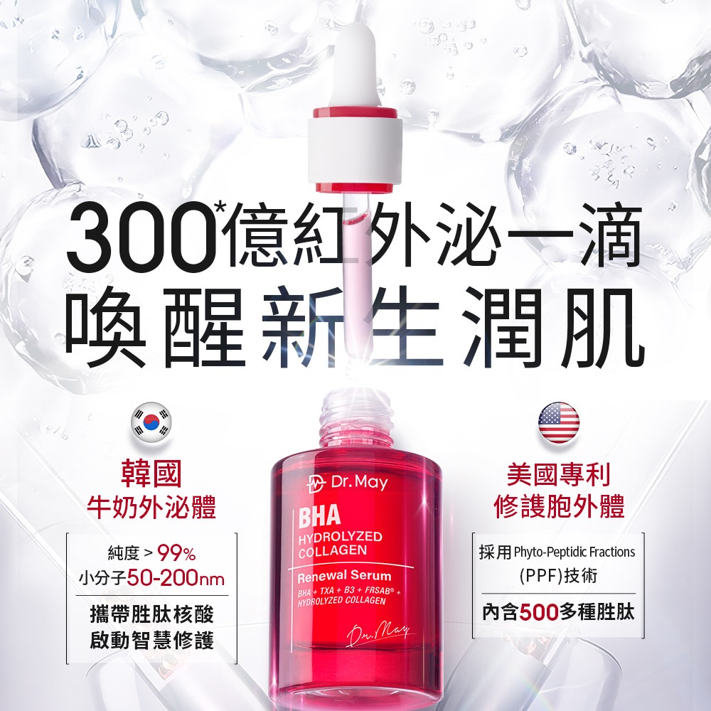 Dr. May 美博士紅膠原煥膚新生精華 / 積雪草保濕修護精華_任選一入 (30ml 紅外泌/綠外泌) 牛奶外泌體-細節圖6